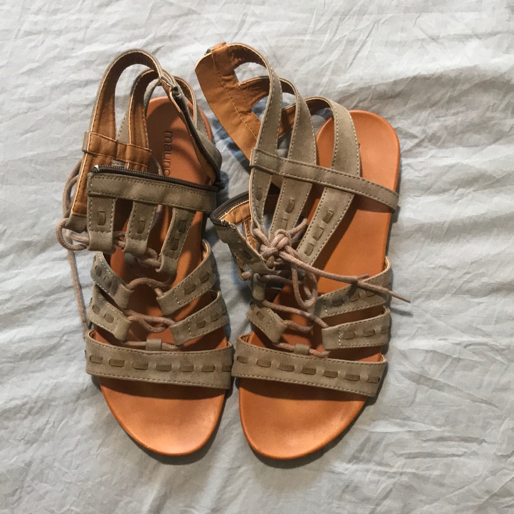 Maurices Lace Up Faux Leather Gladiator Sandal